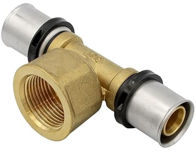 Pipetec Pressfitting T Stück 20x2 3/4 Zoll Innengewinde TH Kontur Verbundrohr, DVGW, TH-Profil