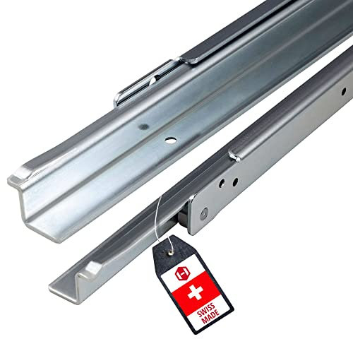 Gedotec Guida per cassetti ad estrazione parziale 1000 mm Guida per cassetti a montaggio superficiale | FR206 | portata 100 kg | acciaio zincato