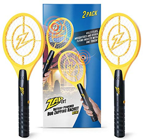 ZAP IT! Bug Zapper, Volare Swatter Zapper 3500 Volt Anti Insetti Elettrico USB Ricaricabile Anti-Insetti Stermina Uccisore Protezione Maglia a Tre Strato, per Uso Esterno Interno