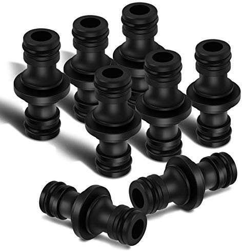 Garden Verbinder,ERKOON 8 Stück Schlauchverbinder 1/2 zoll Doppelstecker Gartenschlauch Verbindungen Extender Verlängerung Kupplung Verbindungsteil Zwei Wege Kupplung für Garten und Haus Wasserhahn
