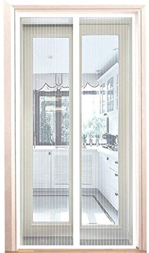 Fliegengitter balkontür 90x195cm, Insektenschutz Magnet Fliegenvorhang, Auto geschlossen, faltbar Luft kann frei strömen, for Türen/Patio - Weiß