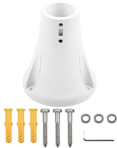 Myard 6 Surface Mount Base Anchor Flange for 1.9 Swimming Pool Rail Handrail Ladder to Concrete or Wood Deck (Ivory White, 1-Pack)