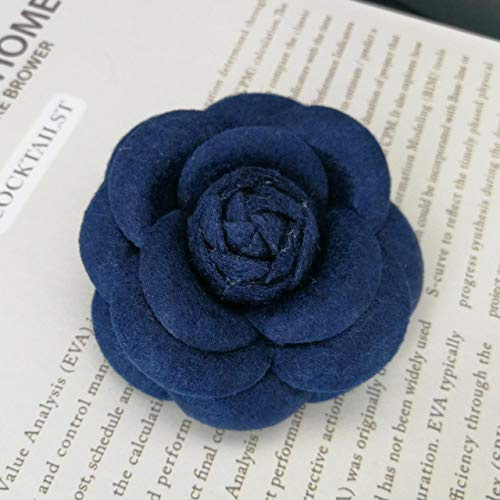 PRAK Broschen & Anstecknadeln Für Damen,Luxus Große Broschen Für Frau Schals Schnalle Pin Stoff Kunst Stoff Blume Brosche Mode Kleidung Schmuck Accessoires Mädchen Geschenke, Wolle Blau