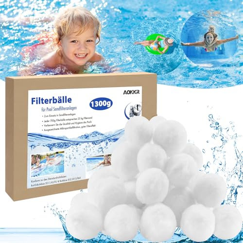 AOKKR Filterballs 1300g Pool, Filterbälle für sandfilteranlagen Schwimmbad Filterpumpe Aquarium Sandfilter, Pool Zubehör