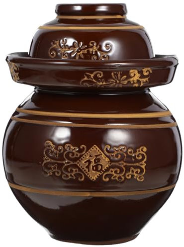 TOPBATHY Kimchi Fermentation Pot Orientalische Keramische Lebensmittelspeicherungglas: Keramikkanister- Lebensmittel- Kanister- Keramik- Dichtungsgrafkr?useln K?nnen Traditionelle Fermentationsgef??