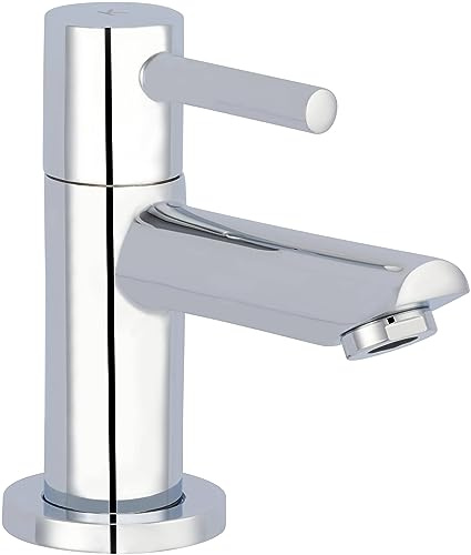 Saqu Shine Kaltwasserhahn für Gäste-WC Höhe 10.4 cm, Kaltwasserarmatur antibakteriell & langlebig, Waschtischarmatur Chrom für Waschbecken