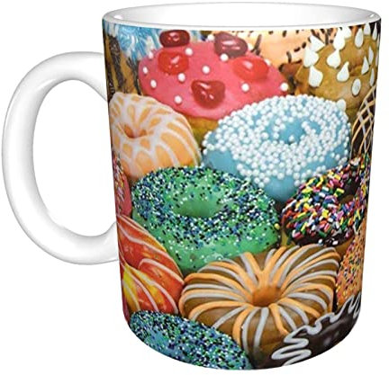 YINGD Tazza di ceramica Ciambelle di stampa di modo Tazza di caffè grande adatta per la cucina Ristorante Ufficio Caffetteria unica