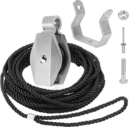 GRONGU Extension Ladder Rope & Pulley Kit Replacement Part Compatible with Werner Aluminum and Fiberglass Extension ladders Up to 40 Foot with Single Pulley
