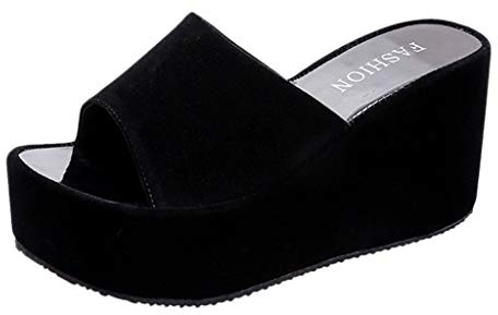 MJGkhiy Ciabatte Mare Donna con Zeppa Morbida Mare Pantofole Espadrillas da Plateau Spiaggia Scarpe Donna Zeppa Alta Eleganti Bohemia Plateau Sandalo Ciabatte da Passeggio Donna