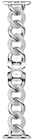 Swarovski Sparkling chain strap compatible with Apple Watch®, Silver tone, Stainless steel