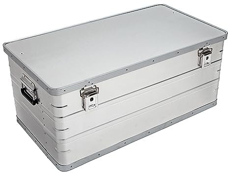 Allpax Aluminium Behälter mit Deckel - 162,9 Liter - 89,2 x 48,5 x 38,3 cm - korrosionsbeständig - mit Gummidichtung und 2 Klapphandgriffen - Aluminiumbox, Transportkiste, Werkzeugkiste, Lagerbox