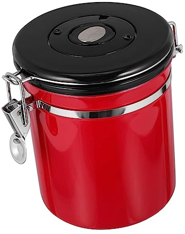 Mikinona Frasco Hermético Tapa Sellada Rojo de Acero Inoxidable para Café Recipiente Pequeño Adecuado para Almacenar Té y Dulces Hogar