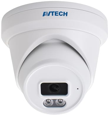Avtech 634832 Telecamera IP Dome H.265 da 5MP Rilevamento Basato su AI, DGM5206SVAT Bianco