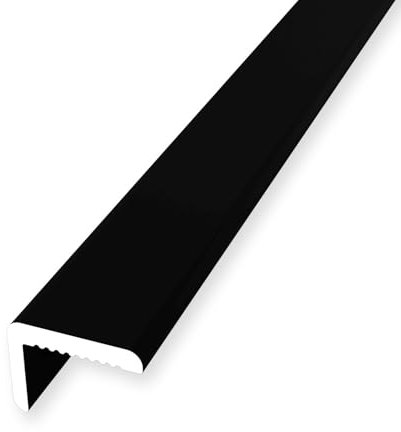 Treppenkantenprofil 7 x 9.2 x 2550 mm Winkelprofil Aluminium Glatt Ungebohrt Schwarz RAL 9004 Einfasshöhe 0-4.5 mm Küberit