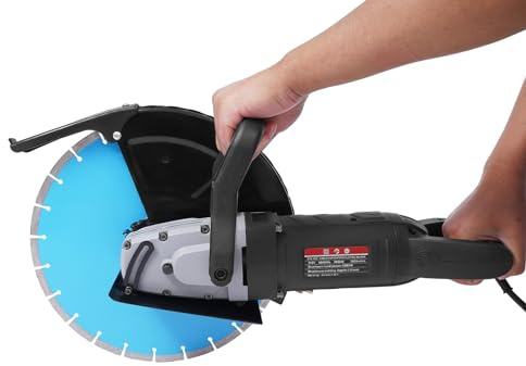 Betonsäge Elektrische Steinsäge Tiefe Einstellbar Schneidekreissäge 3800rpm Betonsäge Steinsäge Maximale Schnitttiefe 135mm,Mit Einem 180° Drehbaren Griff,Für Stahlbeton,Metall,Porzellan,Holz