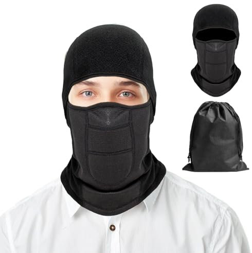 ZOCONE Sturmhaube Winter Herren Skimaske Motorrad Balaclava Erwachsene Ski Maske Männer Sturmhaube Skimaske Winddicht Sturmmaske für Fahrrad Motorrad Outdoor Sports (Schwarz)