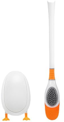 Brosse à récurer WC en forme de canard et support, brosse à récurer WC en silicone souple, brosse de nettoyage murale multifonctionnelle pour salle de bain