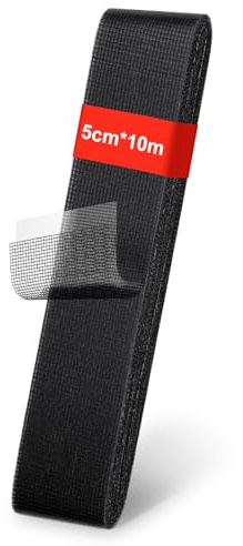 Flintronic Ruban Adhésif de Réparation pour Moustiquaire (50 mm x 10 m), Réparation de Fenêtres et Moustiquaires, Kit de Protection Anti Moustique, Ruban à mailles en tissu de fibre de verre