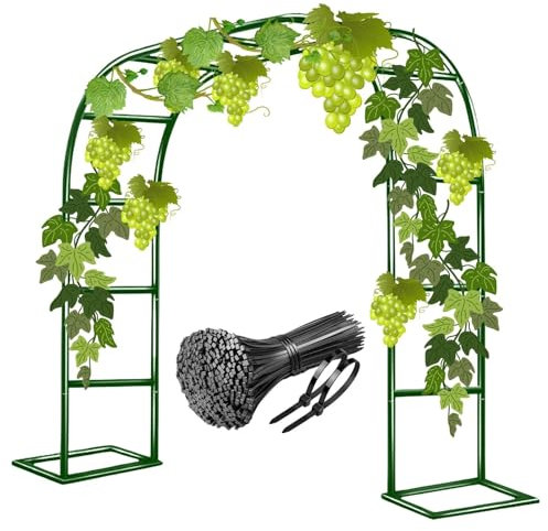 Arco da Giardino per Rampicanti Sostegno Pergolato in Metallo per Rose Fiori Piante Vite Decorazione Viali Ideale per Matrimoni Arco per Rosa Decorationi 200/220/230cm(Green,120W x 220H cm)