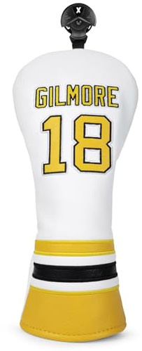 Golfschlägerhaube, 3 Holzschlägerhaube, fortschrittliche Stickerei, Gilmore, Premium-Leder, Driver Fairway (FW), Holz-Hybrid (UT) mit Nummernschildern, Fahrer-Fairway-Holz-Hybrid-Abdeckung (für