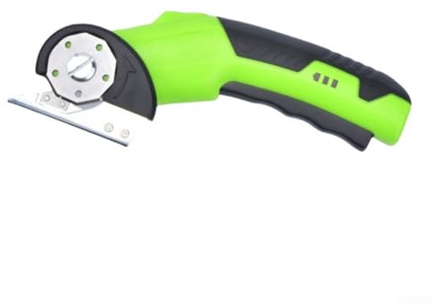 Eawfgtuw Ciseaux électriques sans fil pour tissu avec chargeur de type C - Alimenté par batterie - Cutter rotatif pour tissu, cuir, carton, projets d'artisanat, décoration (vert)