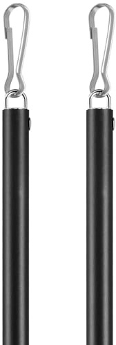 Greeily Curtain Pull Wand, 2 Pack Drapery Pull Rod for Curtains Adjustable 31“ to 46” Made of Steel Material Extra Long Sponge Handle Black (Black)