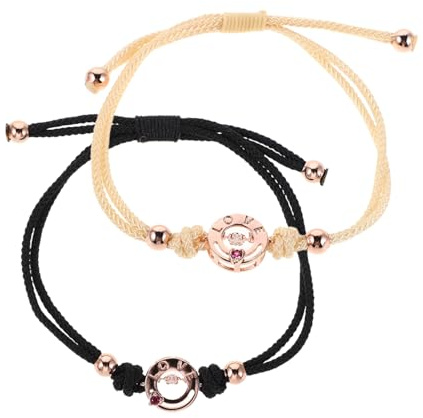Healeved 2Pcs Pulseras a Juego Para Parejas Con Sensor De VibracióN Y Tacto Ajustables Pulsera Que Vibra a Distancia Para Mantener ConexióN En Relaciones a Larga Distancia Regalo Aniversario