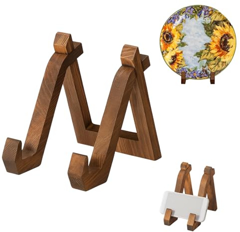 YgonziRuvc Plate Holder, 6 Inch Plate Stand for Display, Decorative Picture Stand and Book Display Stand, Sturdy Table Easel for Collectors and Home Decor