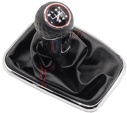 Für VW 2003 2004 2005 2006 2007 2008 Golf 4 IV MK4 für GTI R32 JDM Schwarz Rot Line Schaltknauf Hebel Schaltsack Schaltsack Schaltsack PU Leder 12 mm