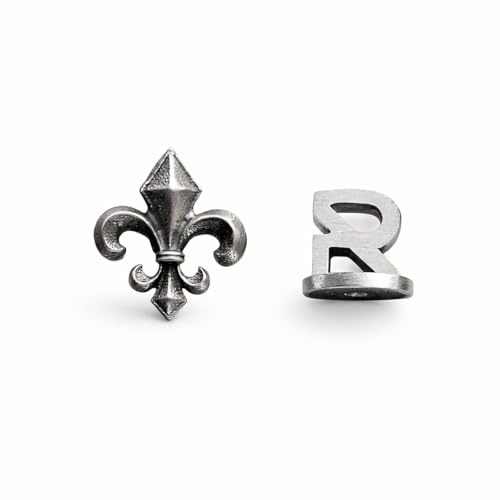 Ohrring - Ring FLEUR DE LIS in Sterlingsilber 925 – Mini Einzelohrring für Herren Damen – Maße 0.87 x 0.75 CM – Symbolischer Schmuck Geschenk für Männer Frauen
