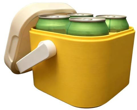 Mini Nevera Retro para 4 Latas, Frigorífico Vintage Portátil para Bebidas, Enfriador de Bebidas de Plástico con Asa, Caja Aislada para Viajes, Playa, Piscina, Camping, Picnic, Fiesta