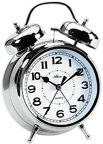 Atlanta Clochettes Réveil Volume 17 cm Métal Argent Chromé Retro - 1647-19