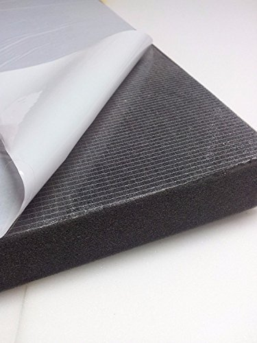 Glatt Schaumstoff Selbstklebend Dämmung Schallschutz mail (100cm x 50cm x h) Weiß o. Schwarz (100x50x1, Anth/Schwarz)