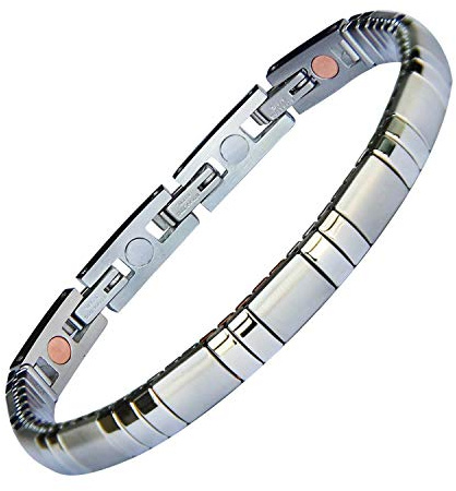 Positive Energy flexibles Edelstahl Magnetschmuck Armband mit Kupfer ENERGETIX 4you 183 Cu MAGNETIX Cube Retro Flexi L - XL 19-22.5 cm