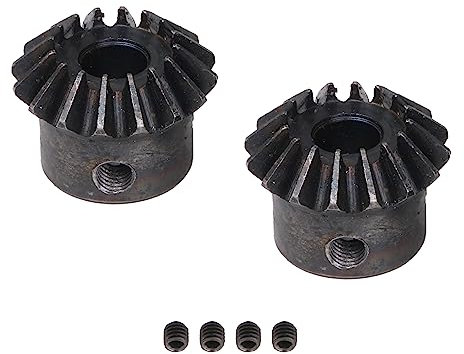 BQLZR 8mm Lochdurchmesser 18mm Höhe 26mm Durchmesser Silber Schwarz 45# Stahl 1.5 Modul 16 Zähne Konische Zähne Kegelradrad Packung mit 2