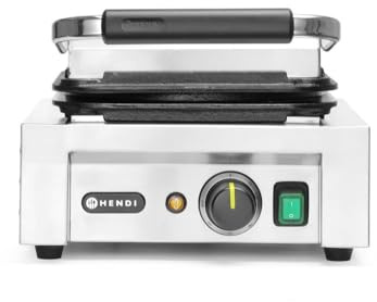 HENDI Gofrera eléctrica, gofres de Corazón, 5 moldes, con tenedor para gofres, T regulable, placas de hierro fundido antiadherente, 230V, 2200W, 320x437x(H)251mm, acero inoxidable