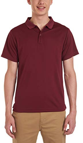 Chaps Young Men's Uniform Short Sleeve Performance Polo, Large(38/39), Burgundy