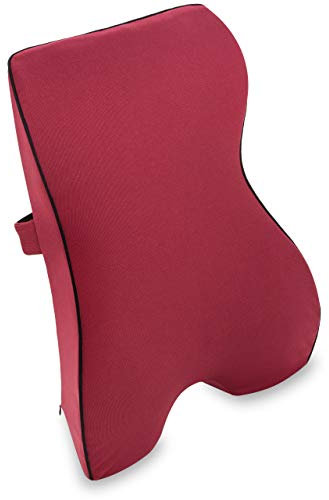 Vitabo Rückenkissen mit Memory-Funktion – ergonomisches Lendenkissen I Lordosenstütze Rückenstütze für Büro Auto (Rot)