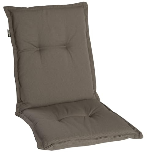 Homeoutfit24 Gartenstuhlauflagen Niedriglehner, 4er Set, Taupe | Extra Dick 8 cm, Oeko-TEX, UV-beständig, Made in EU, Outdoor Auflagen für Gartenstühle