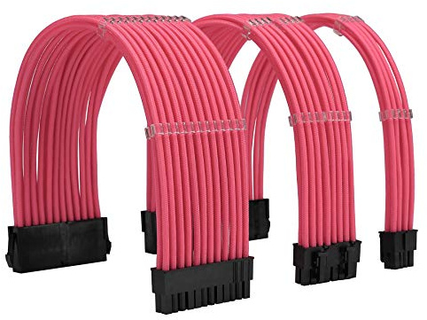 Formulamod Sleeve Extension Power Supply Cable Kit 18AWG ATX 24P+ EPS 8-P+PCI-E8-P with Combs for PSU to Motherboard/GPU