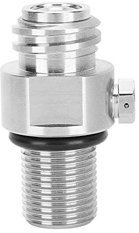 eecoo CO2 Refill Adapter, Filling Tank Adapter, Soda Water Cylinder Valve Accessory M18x1.5 TR21-4 Thread for Electroplating Silver 产