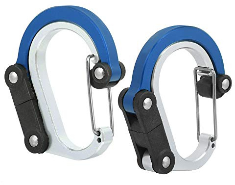 Demeras 2 uds., Mosquetón de Aluminio para Exteriores, mosquetón, multifunción, Hebilla Externa Colgante rápida para Acampar, Senderismo