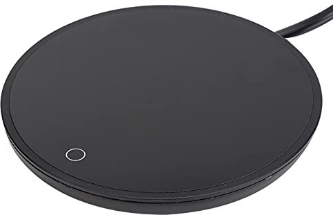 Scaldatazze da caffè per uso scrivania, piastra riscaldante intelligente con 2 impostazioni di temperatura, tappetino riscaldante elettrico impermeabile al tocco per cacao, tè, acqua, latte(nero)