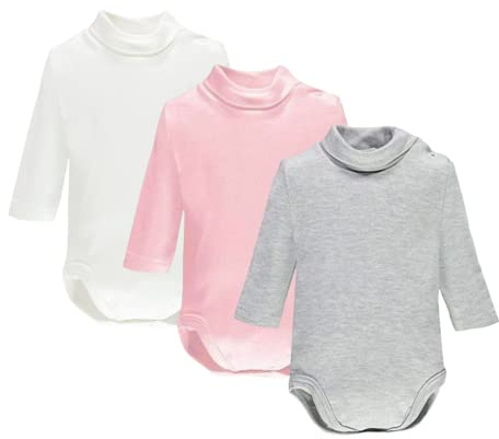 Ellepi Tris Body Lupetto Neonato e Bambino – Caldo Cotone (Bianco Rosa Grigio, 3 Anni)