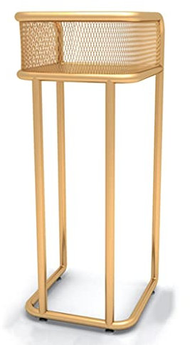 Meng Wei Shop Blumenständer Aus Metall Balkonblumentopfständer Grünpflanzenständer Innendekorationsregal Sofaseitenlagerregal (Color : Gold, Size : 25x25x65cm)
