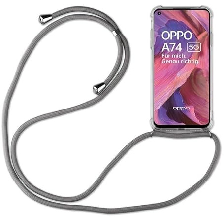 betterfon Hülle Kompatibel mit Oppo A54 5G / A74 5G | Handykette Smartphone Halskette Hülle mit Band | Handyhülle mit Kordel zum Umhängen Kompatibel für A54 5G / A74 5G | Grau