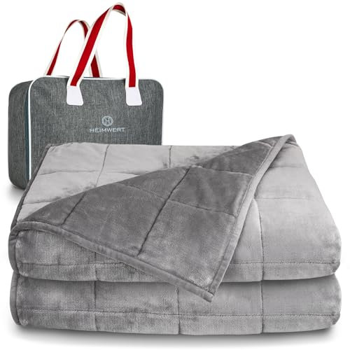 Heimwert Gewichtsdecke Therapiedecke Weighted Blanket - Schwere Decke für GEBORGENHEIT und TIEFEN Schlaf I schwere Bettdecke Therapiedecken Therapie Decke Erwachsene Decke schwer (4 Kilogramm)