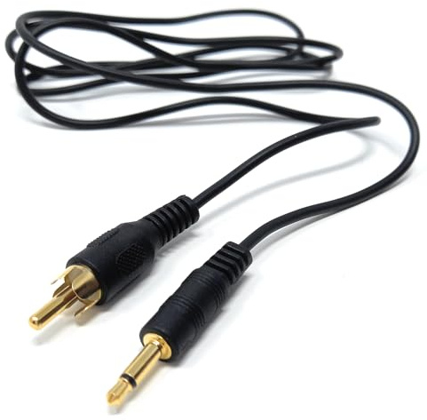 drut Spina Jack Mono da 1,2 m 3,5 mm a Cavo fono a Spina Singola RCA da 4 Piedi Nero Oro