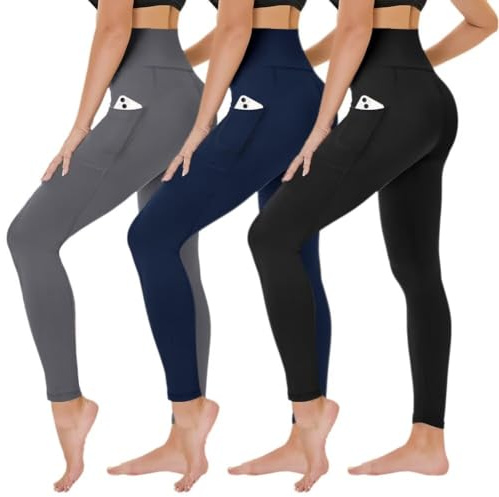 TNNZEET 3er Pack Leggings Damen High Waist Schwarz Sport Leggins | Blickdicht Sporthose, Elastische Yogahose, Weiche Hose für Gym Yoga Outdoor Fashion