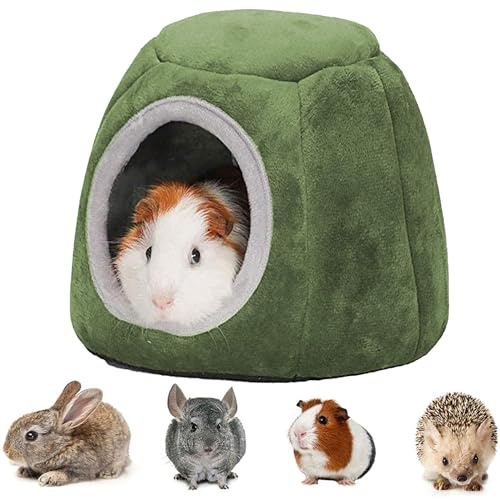 Casa Invernale per Piccoli Animali Domestic, Casetta per Criceti, Cuccia per Piccoli Animali per Criceti, con Anello per Appendere, per Criceti, Cincillà, Porcellini D'India (Verde)